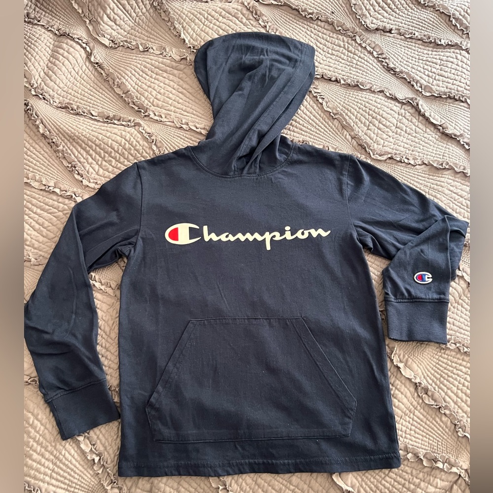 Boys Champion long sleeve hooded tee
